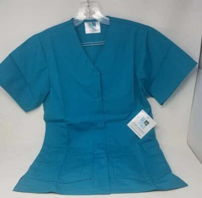 Camisa Médica Adar Uniforms A Presión - Para Mujer Verde Azulado 2XS NUEVA CON ETIQUETAS Foto 1 de 4