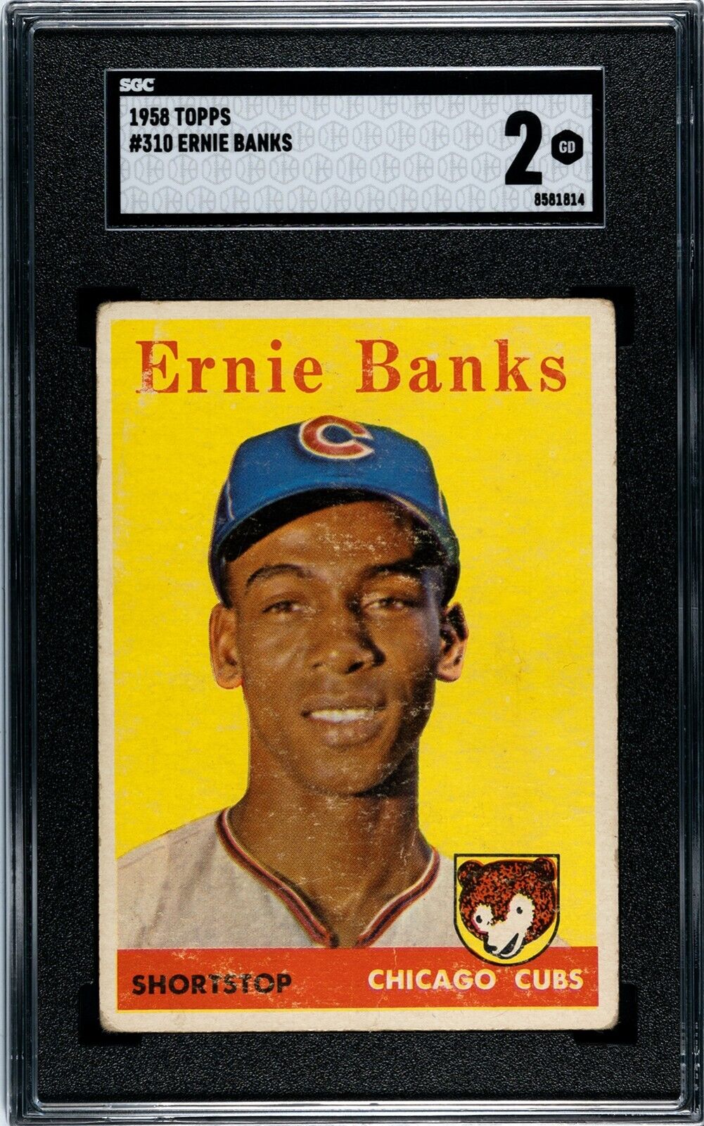 1958 Topps Ernie Banks #310 HOF Cubs SGC 2