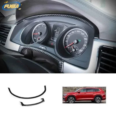 Car Dashboard Decor Frame Cover Carbon Fiber Trim For Volkswagen Atlas 2017-2019 - Imagem 1 de 4