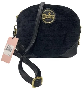 NWT! JUICY COUTURE If the Crown Fits Black Velour Purse Crossbody Bag RARE - Picture 1 of 5