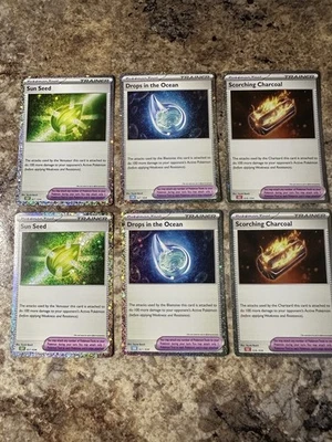Classic Collection Pokemon Set -Sun Seed, Scorching Charcoal, Drops in the Ocean - Image 1 of 2
