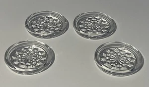 Set 4 sottobicchieri americani vintage Fostoria con 12 raggi al centro anni '30 - Foto 1 di 19