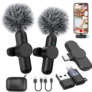 Lavalier Mikrofon Kabellos Mini Ansteckmikrofon Wireless USB C Handy Microphone - Bild 1 von 12