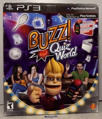 BUZZ QUIZ TV PlayStation 3 PS3 Complete in Box CIB W/ 4 Wireless Buzzers + Game - Image 1 of 4