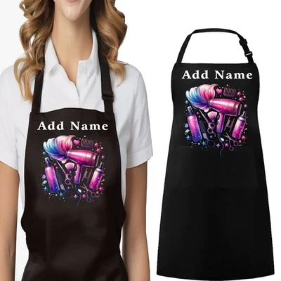 Custom Salon Apron for Hairstylist, Nail Technician, Hairdresser Apron for girl - Image 1 of 4