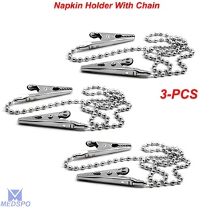 Dental Latzclips Serviettenhalter flexibel verstellbar Kugelkette mit Metallkugel - Bild 1 von 5