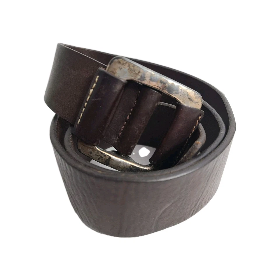 Cinto Isaiah Kincaid HEAVY metal prata fivela 1990 estilo steampunk couro grosso - Imagem 1 de 4