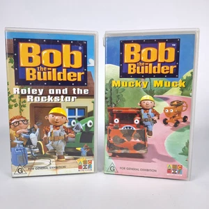 Bob The Builder VHS Bundle x2 Video Tapes ABC Kids PAL Mucky Muck Roley Rockstar - Picture 1 of 10