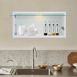 Wandmontierter Aufbewahrungsschrank Schrank Ablageschrank mit Beleuchtung - Bild 1 von 21