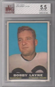 1961 TOPPS FOOTBALL #104 BOBBY LAYNE BVG 5.5 - Picture 1 of 2