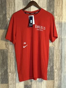 Nike Men's MLB Los Angeles Angels Red Authentic Collection Early Work T-Shirt - Picture 1 of 6