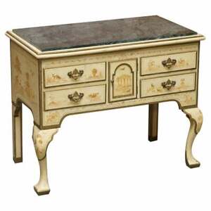 STUNNING CHINOISERIE MARBLE TOPPED SIDEBOARD IN THE CHINESE CHIPPENDALE TASTE