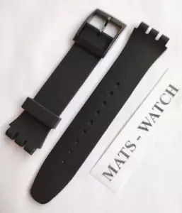 SILIKON ARMBAND+19mm+KOMPATIBEL FÜR SWATCH NEW GENT,IRONY CHRONO+BLACK+NEU/NEW - Bild 1 von 2