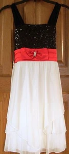 NWT My Michelle S/L Formal Dress - Red, Ivory & Black Sequins Girl's Size 10 - Picture 1 of 8
