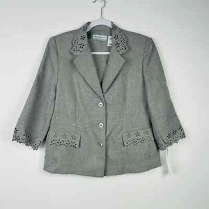 NUEVO Alfred Dunner Mangas Cortas Gris Blazer Dije Escuela Talla 8 Pequeño - Imagen 1 de 6