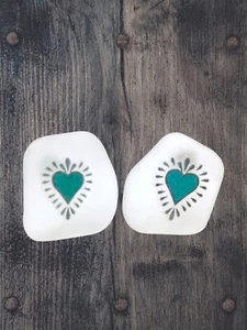 White Sea Glass Stud Earrings - Picture 1 of 3