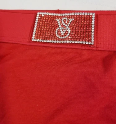 NUEVO CON ETIQUETAS BRAGUITA VICTORIA'S SECRET Hiphugger Hipster TALLA XL ROJA CON LOGOTIPO Bling Bling Foto 1 de 4