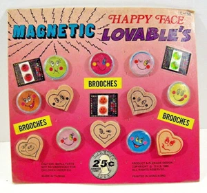 Happy Face Magnetic Lovables Old Gumball Vending Machine Display Card #253 - Imagen 1 de 1