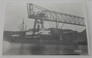 Steamship Steamer TRAJAN real photo postcard RPPC - Picture 1 of 2