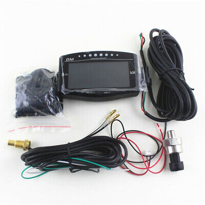 LCD Digital Car Oil Pressure Gauge Voltmeter Water Temp Fuel Meter Tachometer • 56.31€