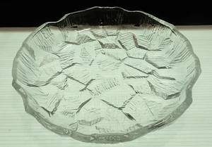 Vintage Hoya Crysal Glacier Pattern Crystal Glass Tray - Ice - Frozen - Iceberg - Picture 1 of 8