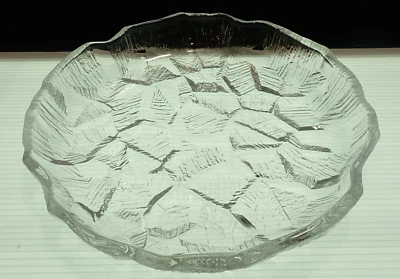 Vintage Hoya Crysal Glacier Pattern Crystal Glass Tray - Ice - Frozen - Iceberg - Image 1 of 4