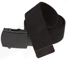 Mens Web Belt, Military Style with Black Metal Buckle, Adjustable