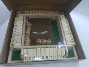 Amerous 4 Player Shut The Box Game Real Wood & Felt  - Picture 1 of 4