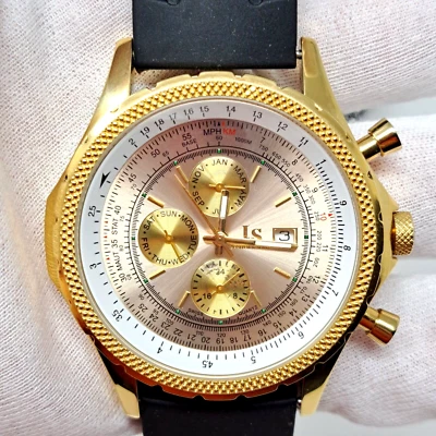 Reloj multifunción Joshua & Sons Navigator con bisel de cuentas con correa de goma JS-10T Foto 1 de 4