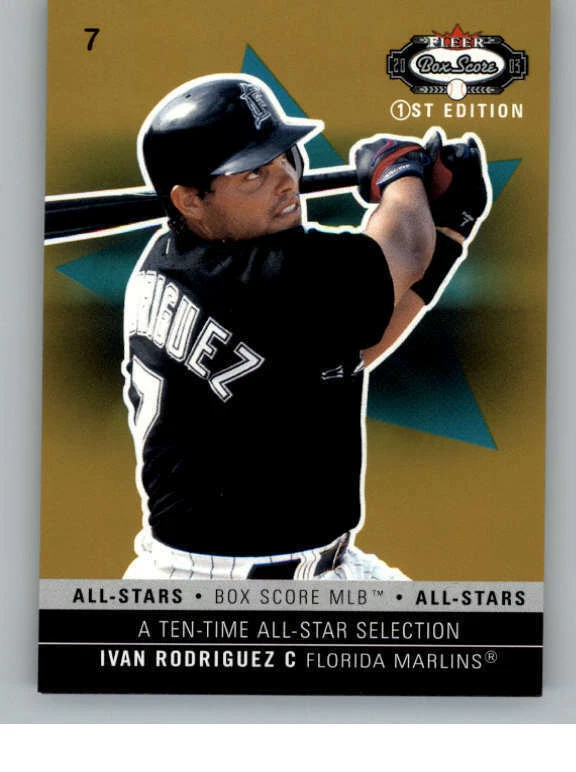 2003 Fleer Box Score First Edition #173 Ivan Rodriguez AS 100 (ref 139932) - Image 1 of 2