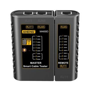 M469D RJ45 RJ11 Network Cable Tester Telephone Line Detector (Black) - Photo 1/11
