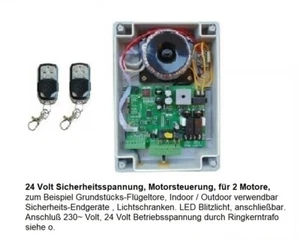 24 Volt Motorsteuerung m. 2 Sender z. B. für Flügeltoröffner frei Haus. - Bild 1 von 2