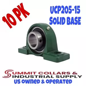 UCP205-15 P205 (10 PCS) TOP QUALITY 15/16" SOLID BASE Pillow Block Bearing - Picture 1 of 3