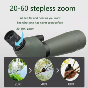 Newest 20-60X80 HD Dual Focusing Spotting Scope, BAK4 Prism 45 Degree Angl - Picture 1 of 7