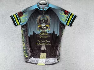 Primal Cycling Jersey Mens Medium Black Blue Death Ride Tour Sophinsky Full Zip - Picture 1 of 14