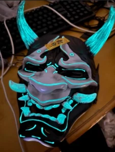 Japanese Hannya Devil Demon Oni Samurai Prajna Luminous Cosplay Mask Full Face - Picture 1 of 11