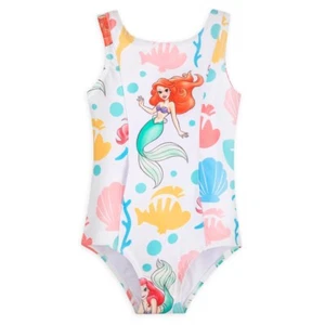 NWT Disney Store Ariel Adaptive Swimsuit Girls 1 pc UPF 50+ U pic Little Mermaid - Picture 1 of 8
