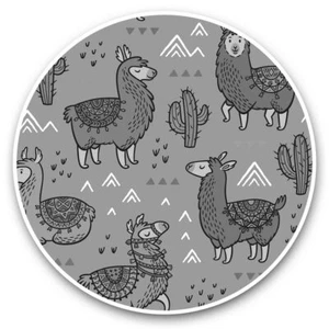2 x Vinyl Stickers 7.5cm (bw) - Fun Llama Alpaca Cactus Print #36366 - Afbeelding 1 van 9