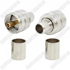 Conector de engarce de enchufe macho UHF PL-259 de 10 piezas para cable RG8 RG213 RG214 LMR400 - Imagen 1 de 4