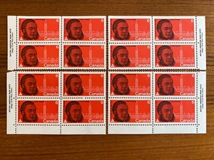 Canada Stamps - 1970 6c SIR OLIVER MOWAT UT 517 Inscription Block Set of 4 - Picture 1 of 1