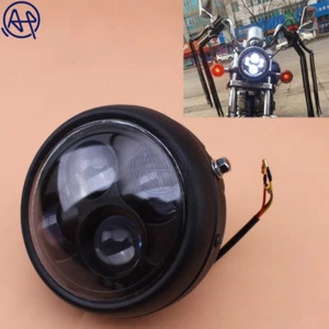 6.3" Retro Vintage White LED High/Low Bean Headlight Black Fits for Honda CG125 - Picture 1 of 7