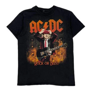 Rock Or Bust Tour 2015 Ac/Dc Band T-Shirt - Medium Black Cotton - Picture 1 of 7