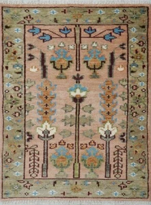 3X5 Handmade Oushak Pink/Light Gold Traditional Turkish Style Tree of Life Rug - Picture 1 of 5