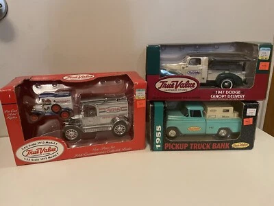 3- ERTL TRUE VALUE 1955 Pickup 3856, 1913 Model T 19911P, 1947 Dodge 19475 NOS  - Image 1 of 4
