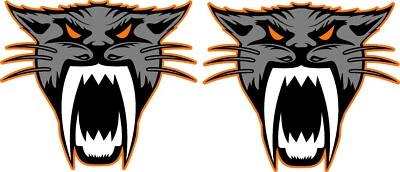 #5200 (2) Calcomanía adhesiva cabeza de gato ártico de 2" LAMINADA Foto 1 de 4