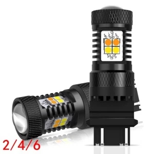 3157 Switchback LED Turn Signal Light Parking Lamp Amber White Dual Color 2/4/6 - Picture 1 of 22