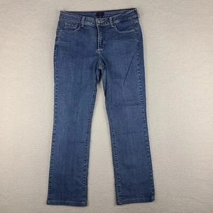 NYDJ Not Your Daughter Jeans Womens 10 Blue Straight Light Wash Denim HEMMED - Picture 1 of 14