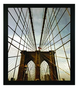 Thin Satin Black Picture Frame - wood - 3/4" wide - 8.5x11 artist frame - Picture 1 of 2