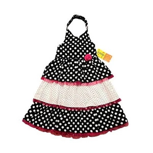 NWT PENELOPE MACK Little Girl's Sundress Black & White Polka Dot Sz 6  - Picture 1 of 4