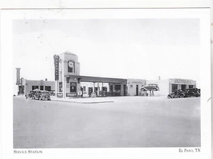 *Texas Postcard-"The Full Service Gasoline Station"  ...El Paso- {+TX1}- - Picture 1 of 1